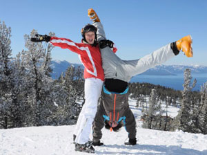 Pete Kvist with wife Liza Kvist at Heavenly in 2013